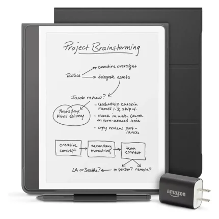 KINDLE Scribe Essentials (64 GB) : Lápiz premium, funda y adaptador